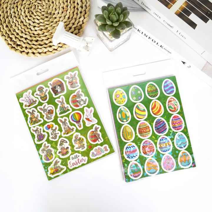 Easter Stickers PVC Bunny Egg Holographic Journal Decoration