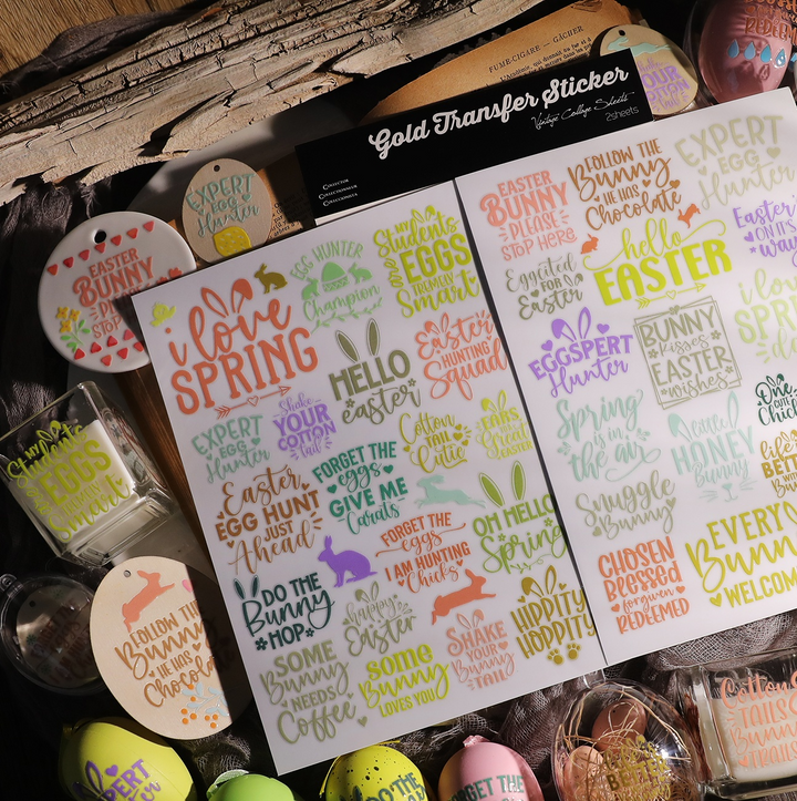Easter Transfer Sticker Easter Text for Journal Decor