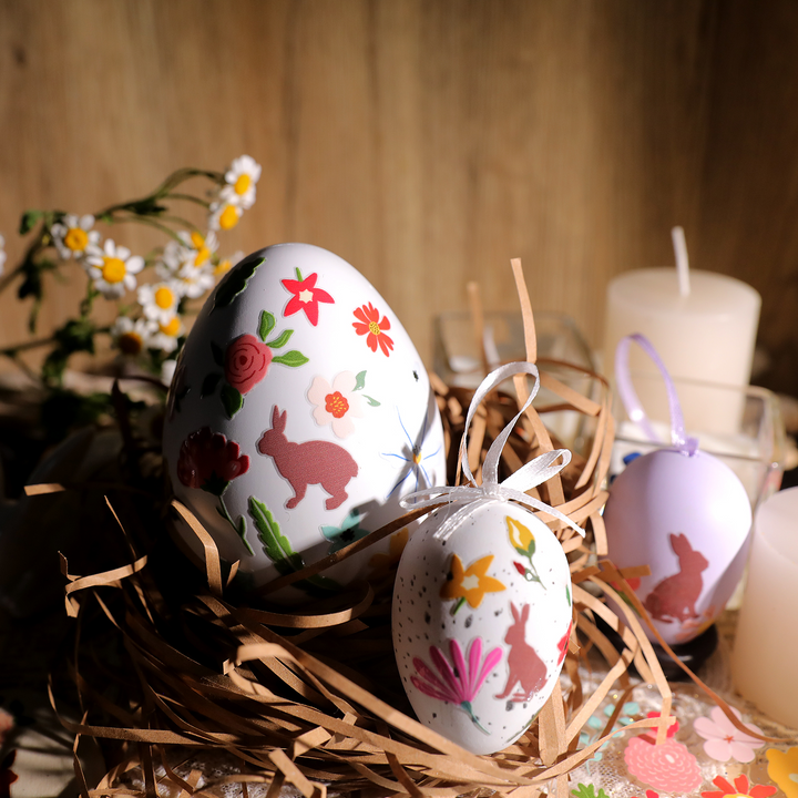 Easter Transfer Stickers Crystal Bunny Stickers Spring Floral Decorative Art
