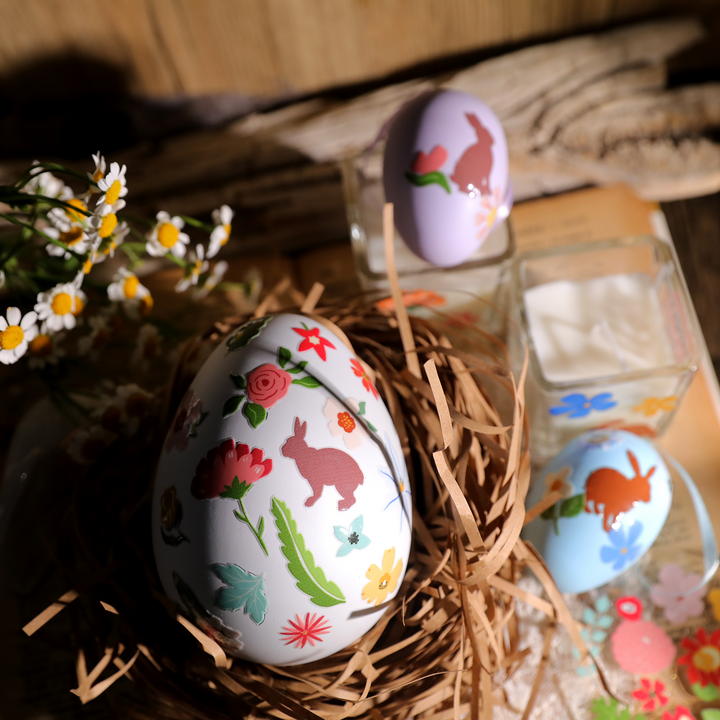 Easter Transfer Stickers Crystal Bunny Stickers Spring Floral Handcrafted