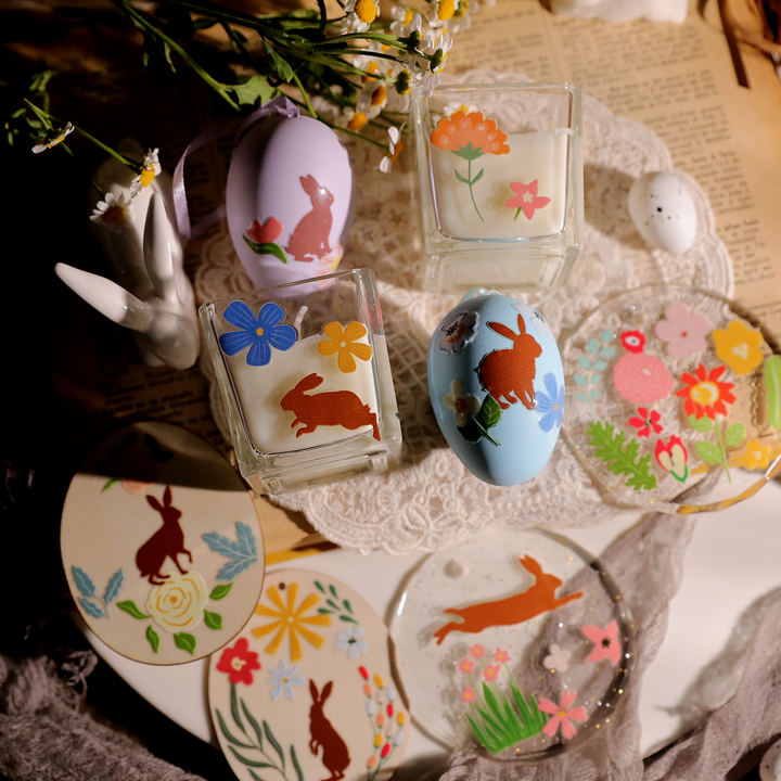 Easter Transfer Stickers Crystal Bunny Stickers Spring Floral Spring Themed