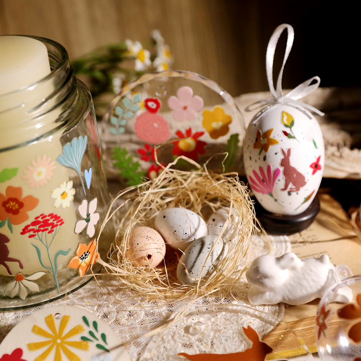 Easter Transfer Stickers Crystal Bunny Stickers Spring Floral Waterproof