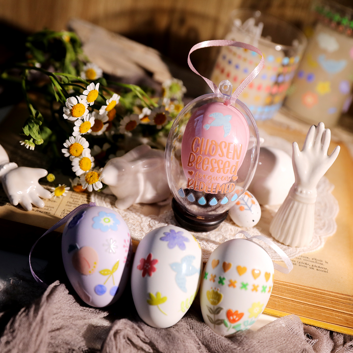 Easter Transfer Stickers Crystal Macaron Floral