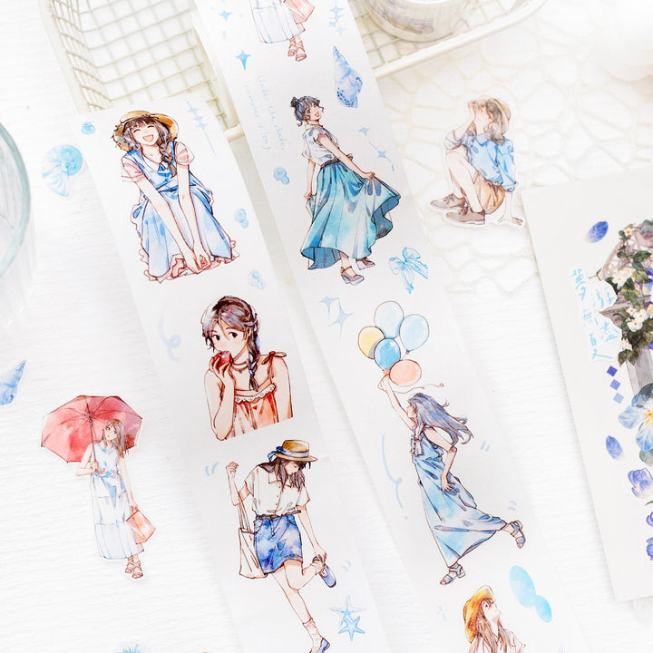 Echoes of Four Seasons Washi Tape Characters DIY Decoration Easy Tear
