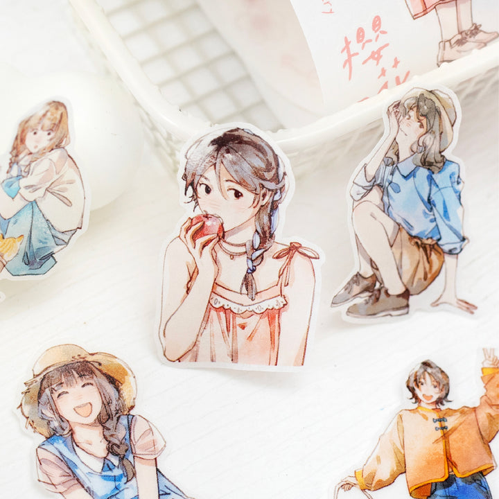 Echoes of Four Seasons Washi Tape Characters Daily Life Soft Colors