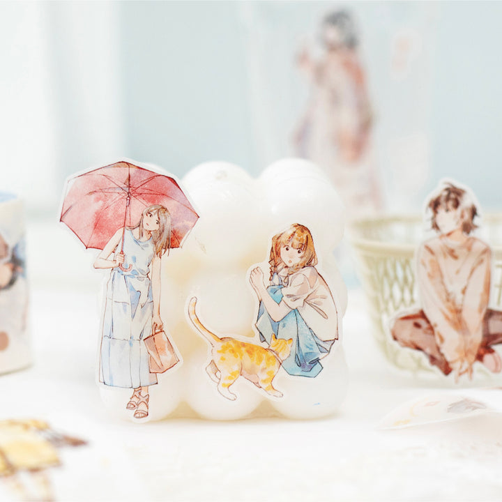 Echoes of Four Seasons Washi Tape Characters Elegant Design Easy Use
