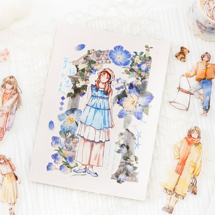 Echoes of Four Seasons Washi Tape Characters Vintage Look Creative Design