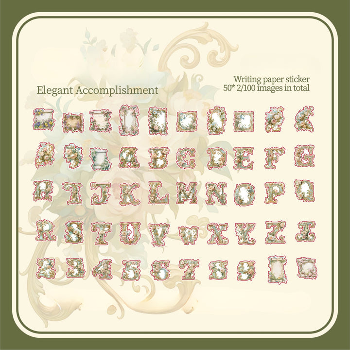 Elegant Accomplishment Series Iron Box Stickers Decorative Paper Materials