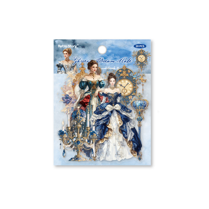 Elegant Court Dress Girl PET Stickers Elegant Style