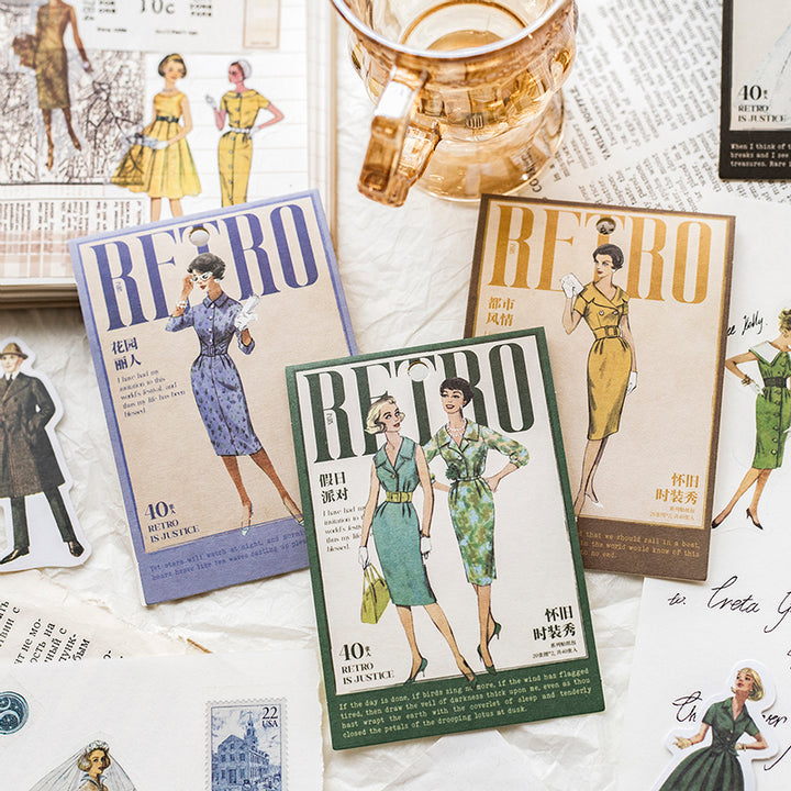 Elegant Retro Washi Stickers for DIY Journal Decor