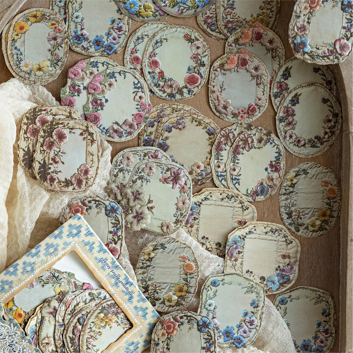 Embroidery Story Series Embroidery Stickers with Floral Elements