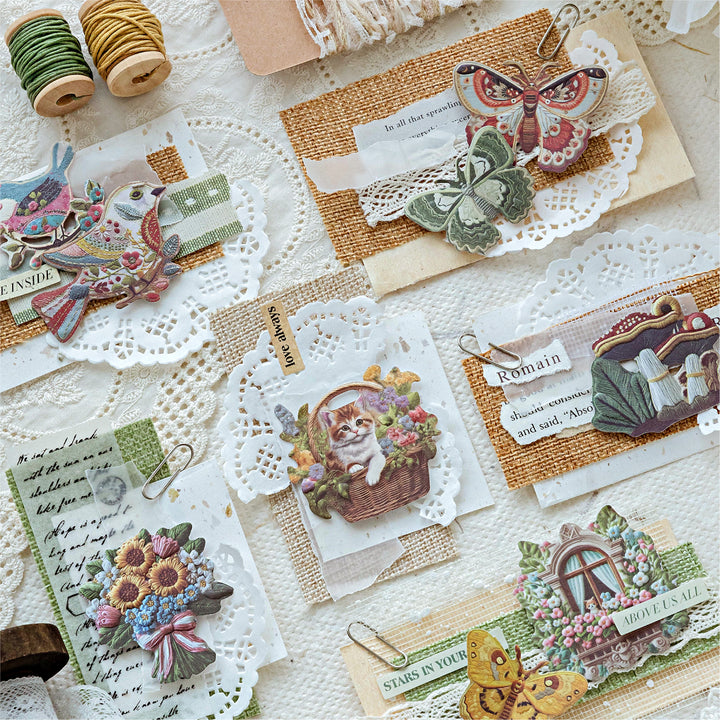 Embroidery Story Series Nature Theme Embroidery Stickers for Art Projects