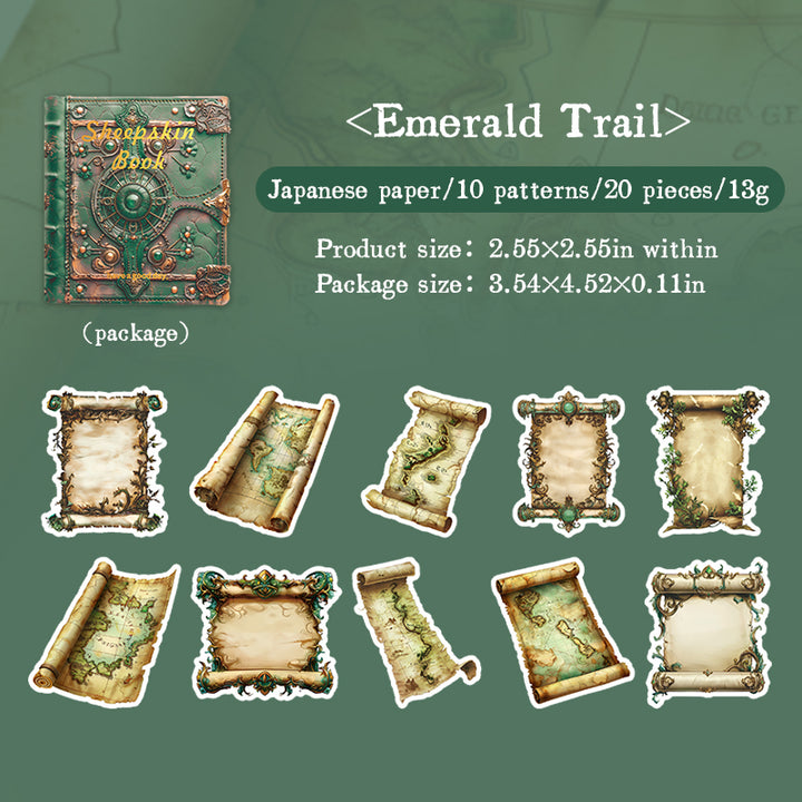 Emerald Trail Magical Scroll Stickers