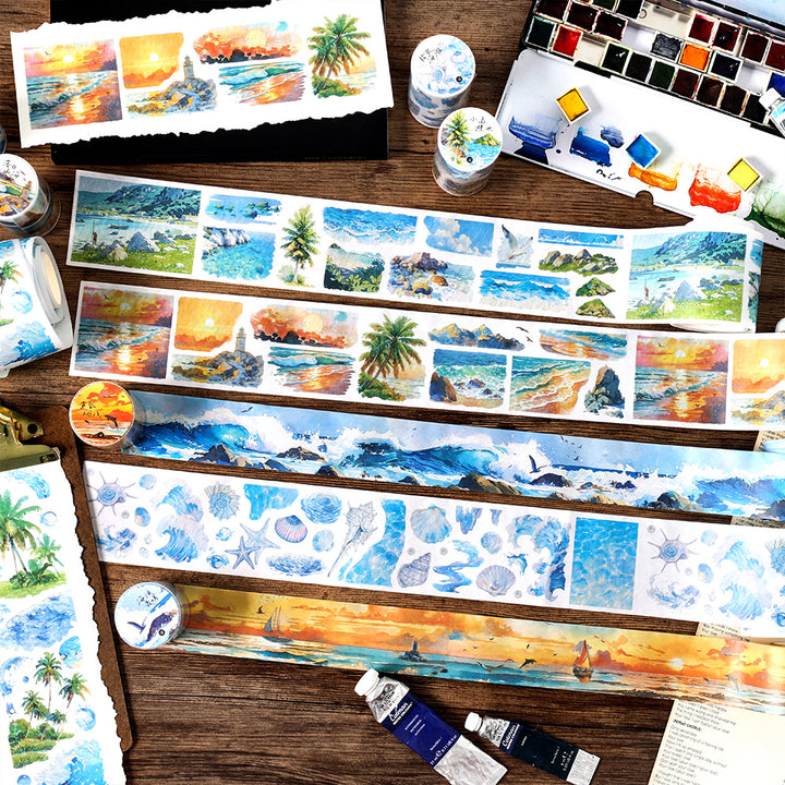 Endless Sea View Washi Tape Travel Journal Theme