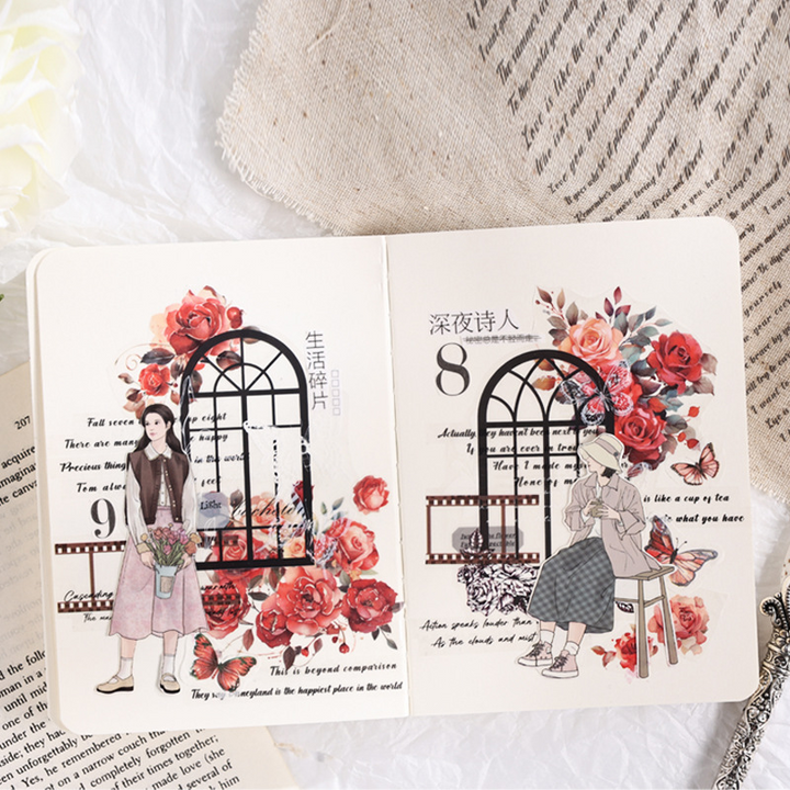 English Rhyme Flow Romantic Letter Stickers for Personalized Decor