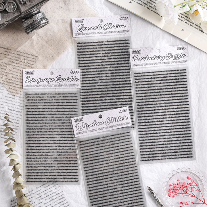 English Rhyme Flow Text Stickers for Journal Lovers