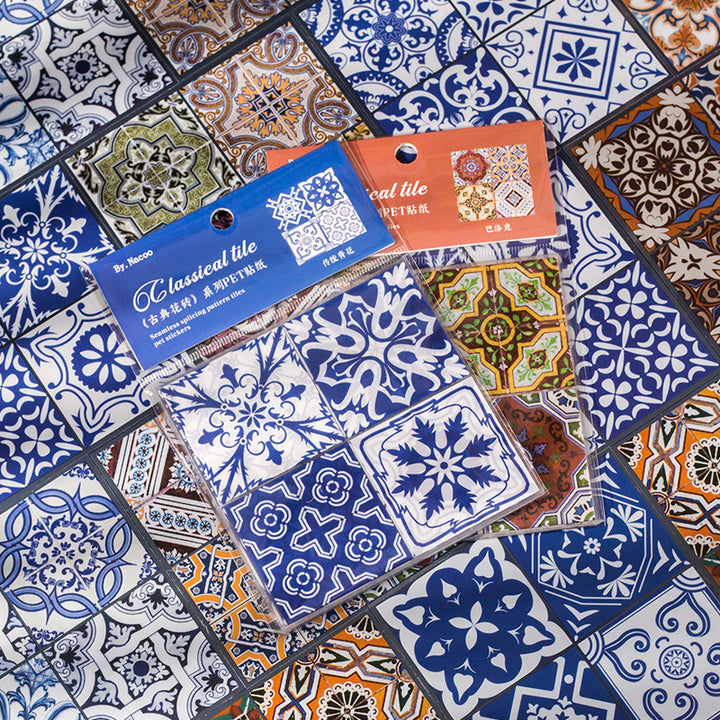 Ethnic Classical Tiles PET Stickers for Collage Projects