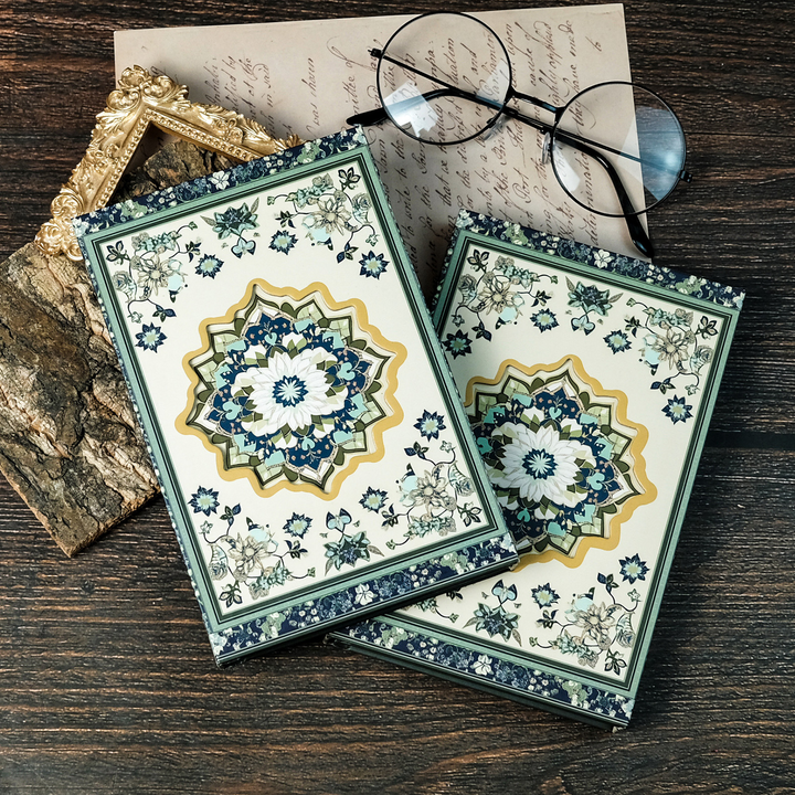 Ethnic Style Retro Floral Journal with Hollow Design DIY Planner Floral Pattern