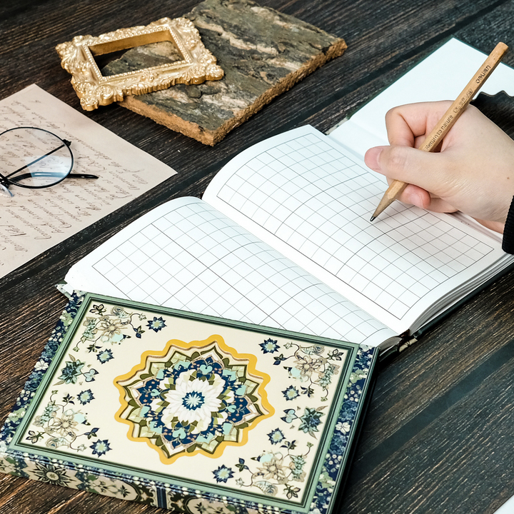Ethnic Style Retro Planner with Hollow Design for Journal Creators