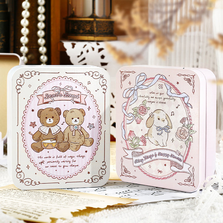 Eurasian Fairy Tales Storage Boxes Lamb Kitty Rose Cute Decor For Scrapbook
