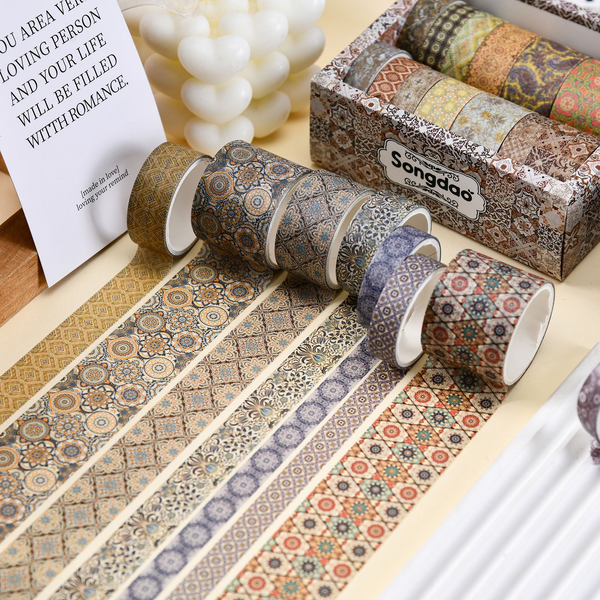 Exotic Charm Washi Tape Set Gold Foil DIY Decoration
