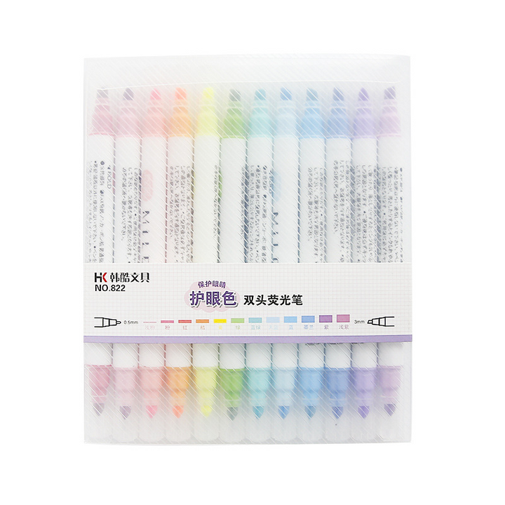 Eye Friendly Dual Head Fluorescent Markers Art Supplies Creative Markers Set