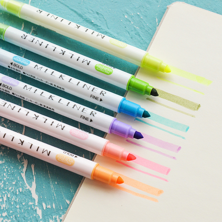 Eye Friendly Dual Head Fluorescent Markers Art Supplies Creative Stationery Tools
