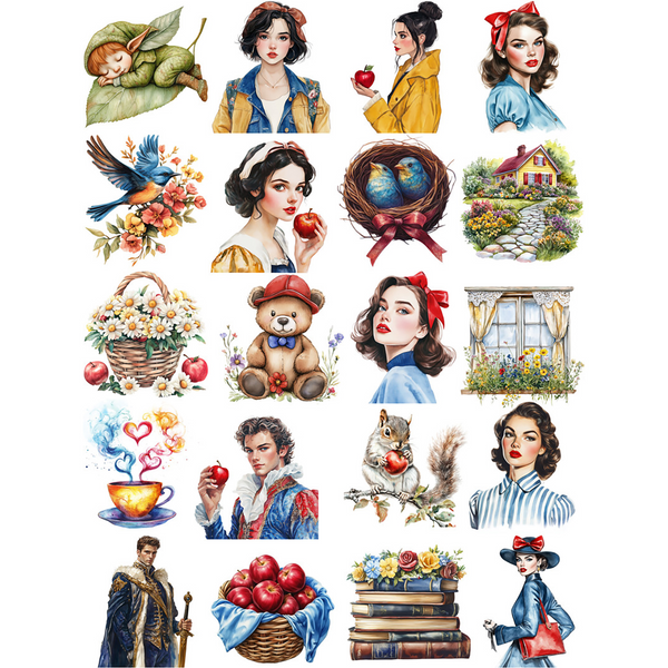 Fairy Tale Stickers Apple Girl Magical World Decor