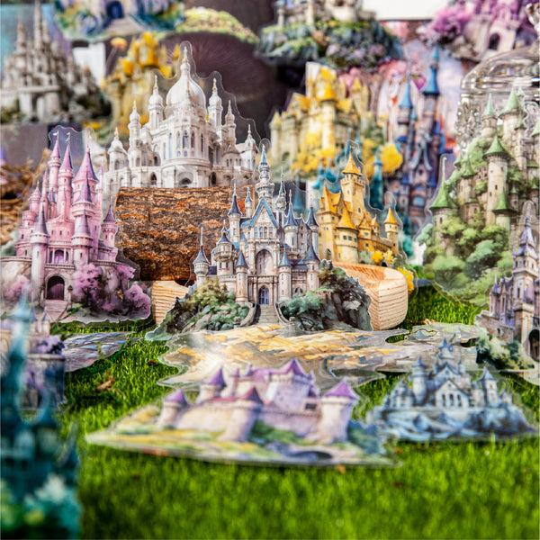 Fantasy Castle Series PET Stickers Golden Leaf Castle