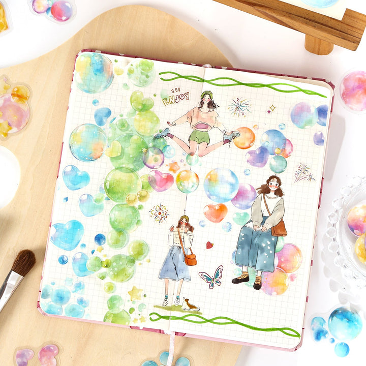 Fantasy PET Stickers Dream Bubble Series cute bubble scrapbook style