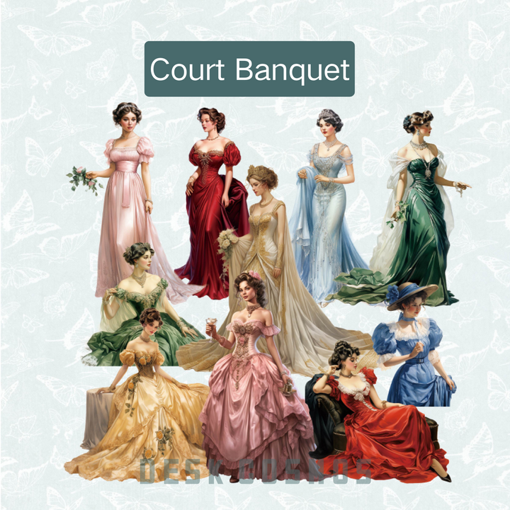Fantasy Princess Court Banquet Royal Dress Gorgeous Look Sticker