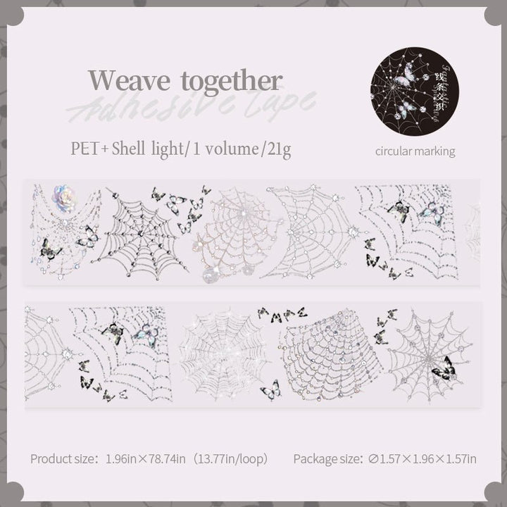 Fantasy Spider Web PET Tape for Light Reflective Collage Art