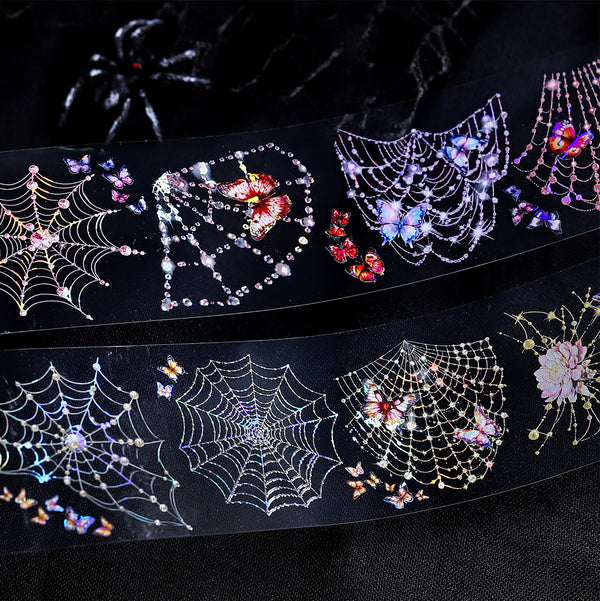 Fantasy Spider Web Transparent PET Tape for Scrapbook Craft