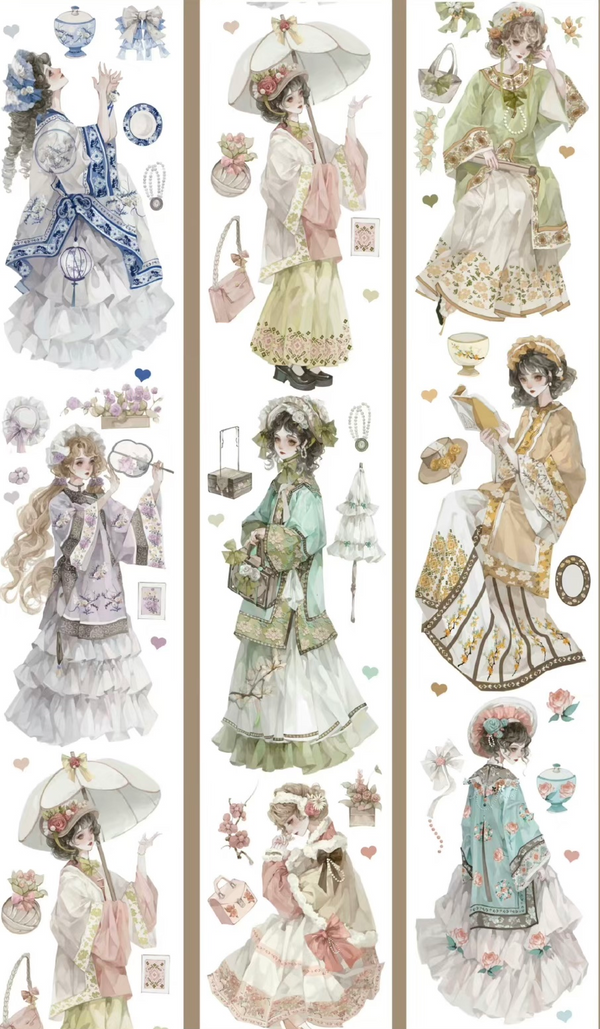 Fashion Comic Chinese Style Tape with Beautiful Ancient Girl Design