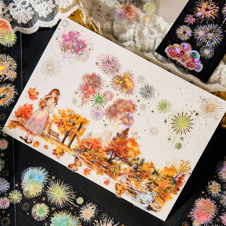 Fireworks PET Stickers Brilliant as Day Dreamy Fireworks Scrapbook Supplies
