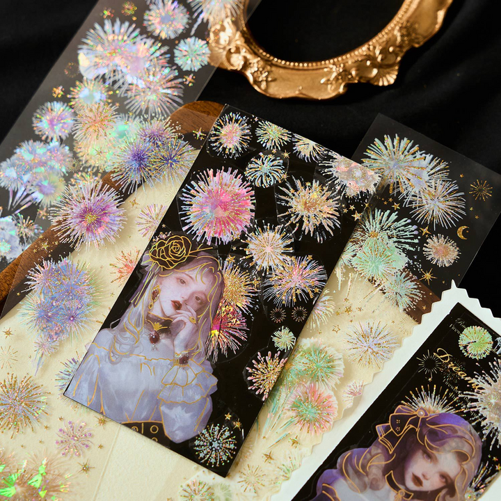 Fireworks PET Stickers Brilliant as Day Romantic Scrapbook Material