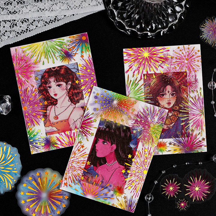 Fireworks Tape Fluorescent Night Language for Journal Decoration