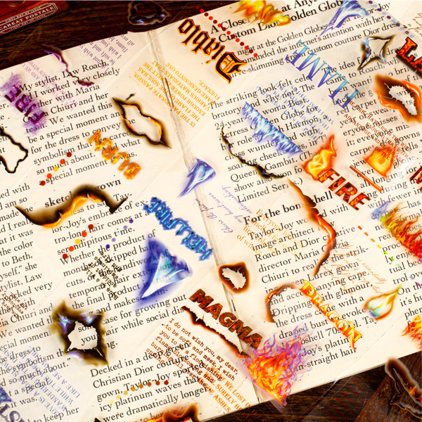 Flame Series Text PET Tapes Suitable for DIY Decoration