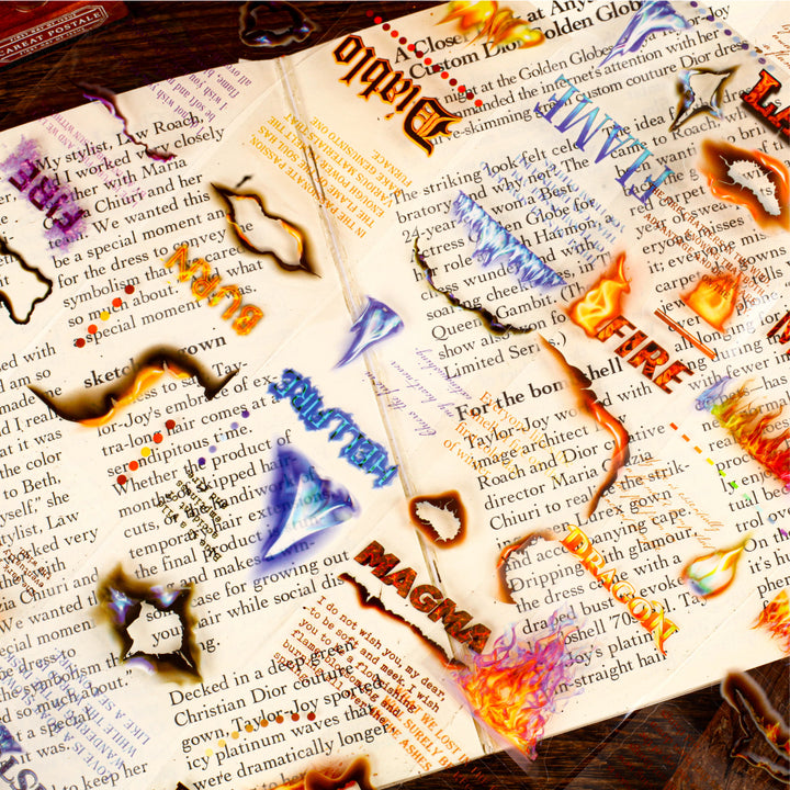 Flame Series Text PET Tapes Suitable for DIY Decoration