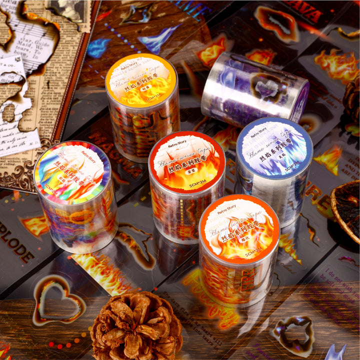 Flame Series Text PET Tapes Suitable for Diary