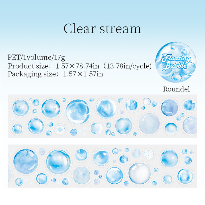 Floating Bubbles CUTE PARADISE Tape Bubbles Polka Dots Watercolor Art
