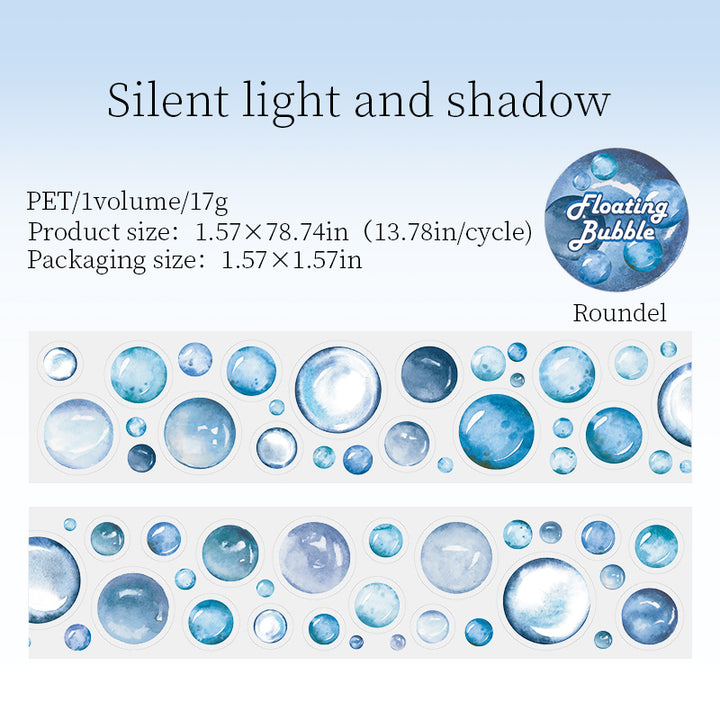 Floating Bubbles LIVELY PARADISE Tape Bubbles Polka Dots Watercolor Art