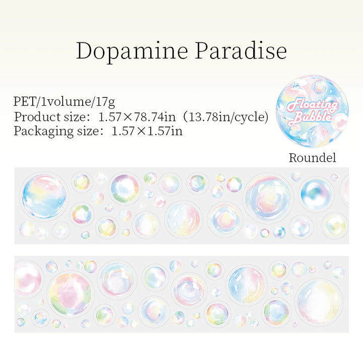 Floating Bubbles PET Tapes Art Bubbles Polka Dots Suitable for Scrapbook Decoration