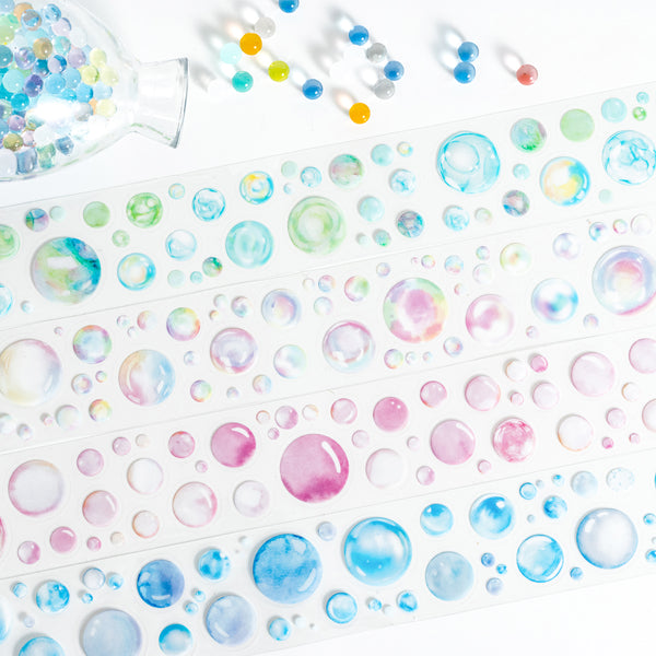 Floating Bubbles PET Tapes Bubbles Polka Dots Watercolor Art