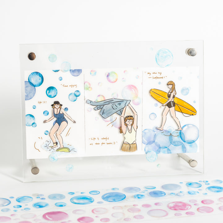 Floating Bubbles PET Tapes Watercolor Art Polka Dots Bubbles