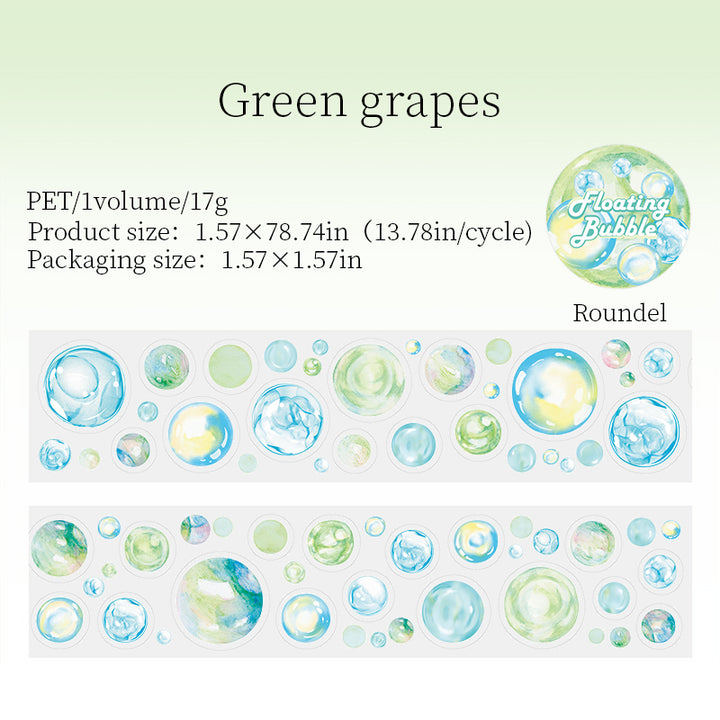 Floating Bubbles Watercolor Art Polka Dots Tape Bubbles for DIY Decoration