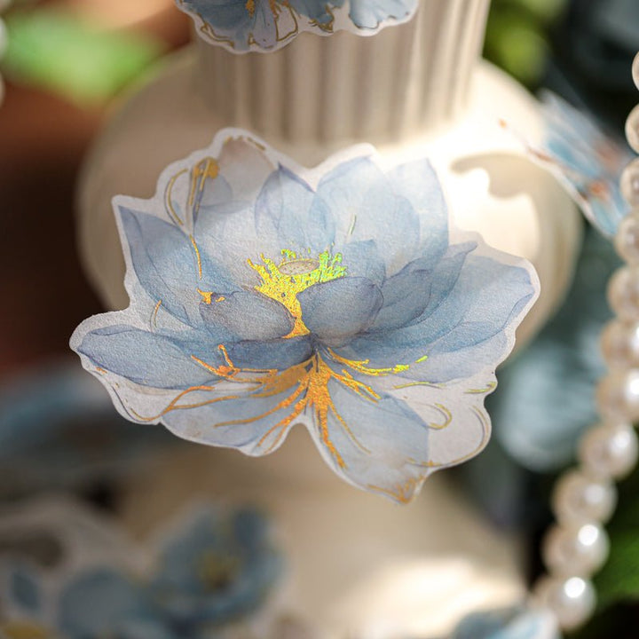 Floating Flower Gilded elegant flowers for personal DIY collage