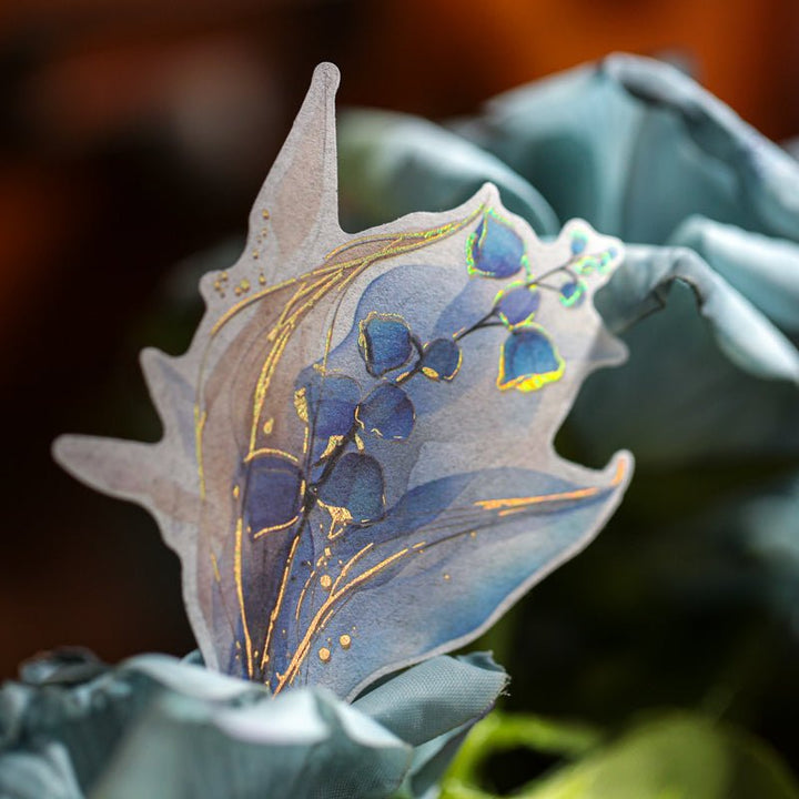 Floating Flower Gilded journaling sticker pack for botanical themes