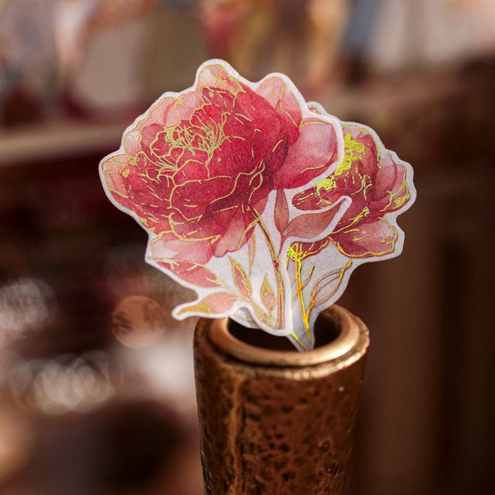 Floating Flower Gilded vintage romantic ephemera for craft ideas