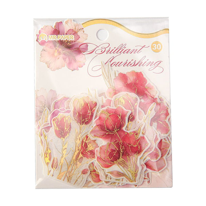 Floating Flower Gilded washi sticker set for fantasy journaling